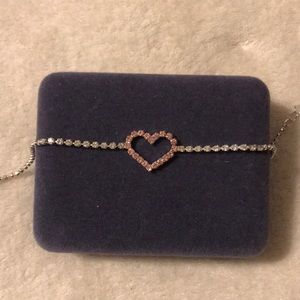 Dainty pink and clear cubic zirconia bracelet.